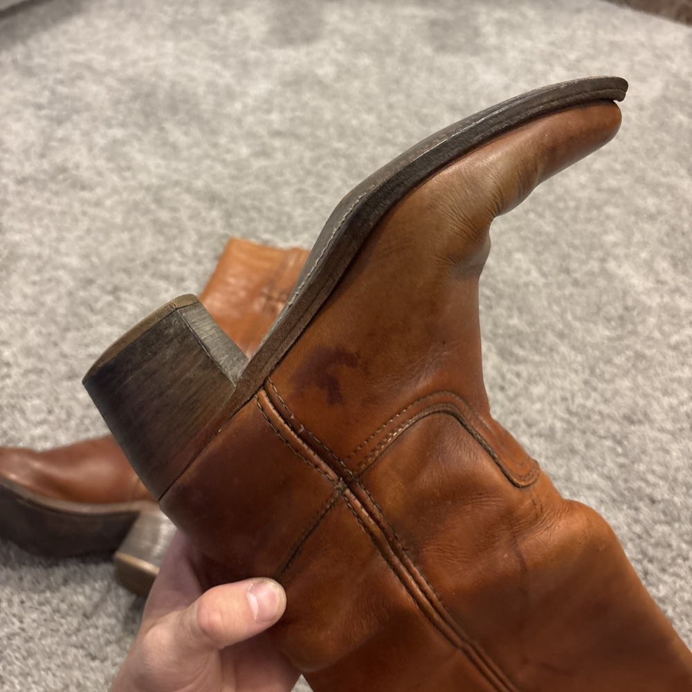 Vintage 70s FRYE Black Label Campus Boots 8760 Made in USA Leather Women's 6.5 B - Picture 10 of 16